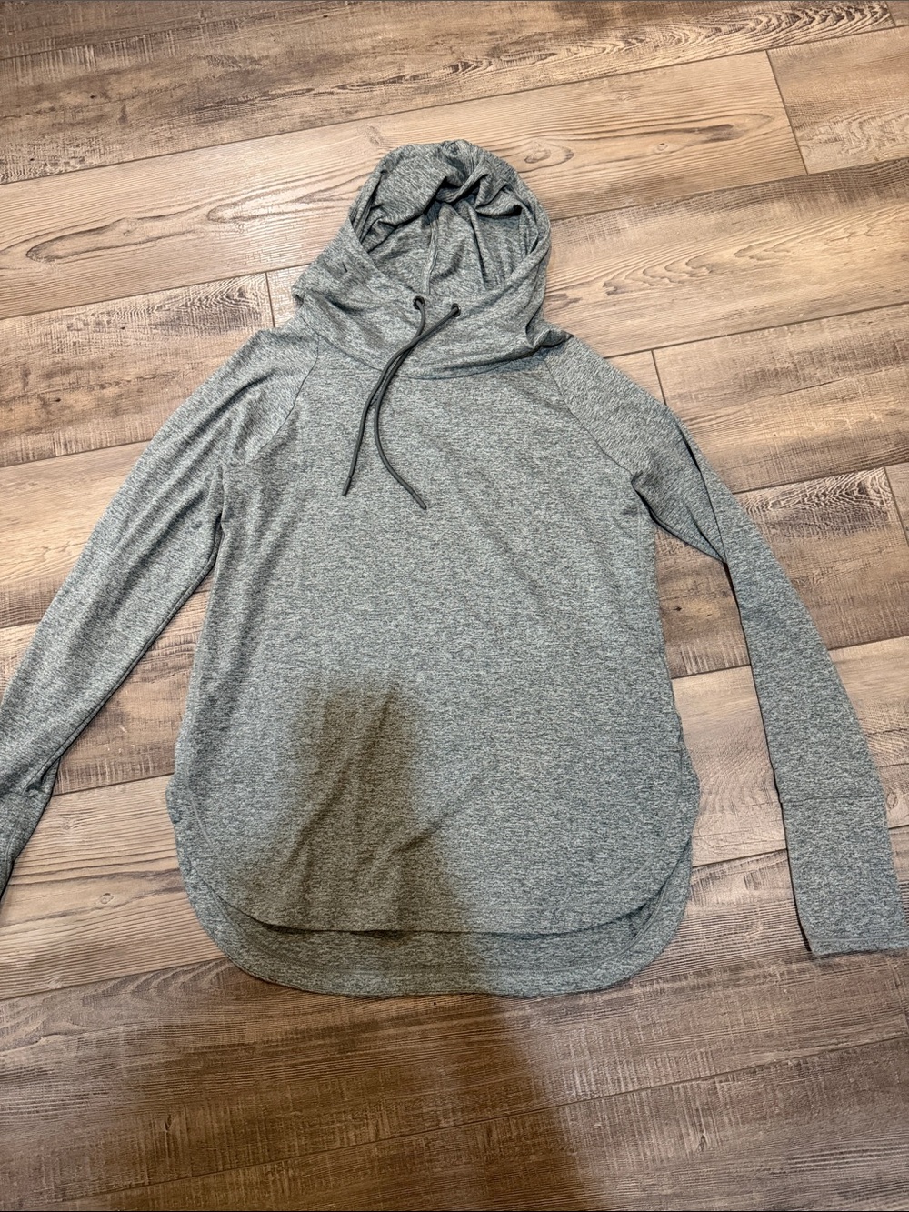 Lightweight green Hooded Long Sleeve Top